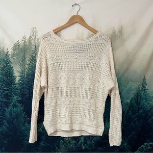 Abercrombie & Fitch Cream Off-the-Shoulder Sweater